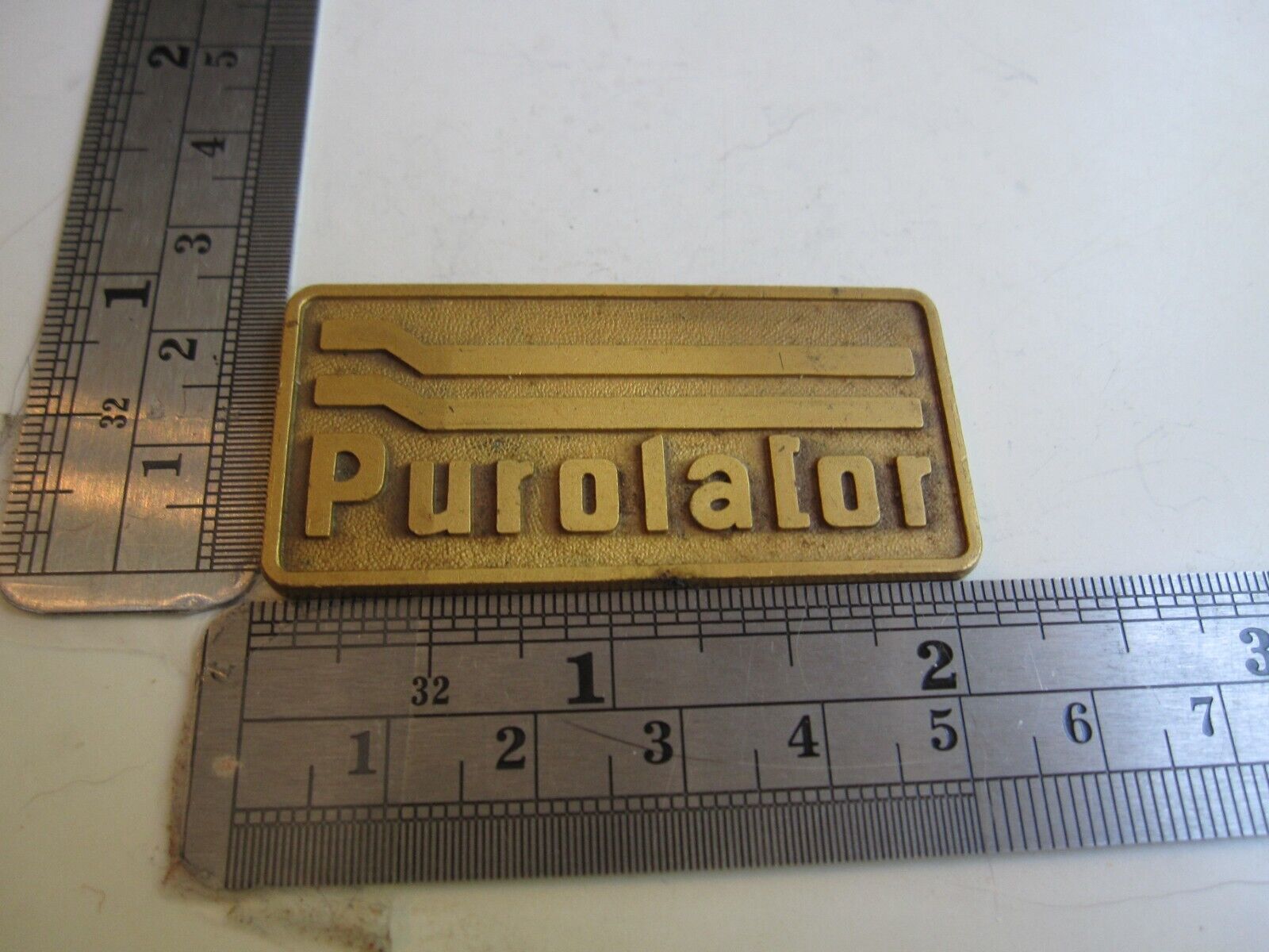 Vintage Metal Purolator Oil Tag Badge Plate BIS