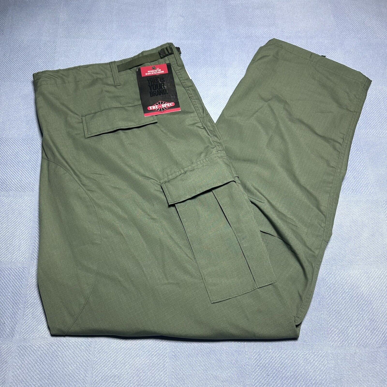 Tru-Spec Cargo Utility Military Tactical Green Ribstop Pants 3XL Large Long