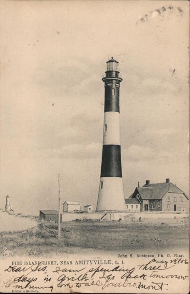 Babylon,NY Fire Island Light,Captree Island Tuck Suffolk County New York Vintage