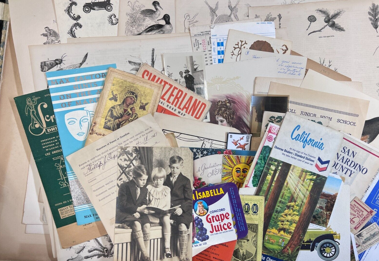 100+ Vintage Paper Ephemera 1 Pound For Junk Journals and Mixed Media Crafts