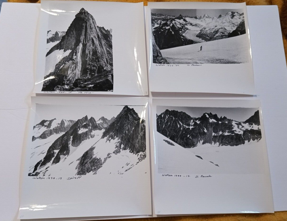 Lot of 1930's Glacier Photos Gelatin Prints signed & dated photographer Watson