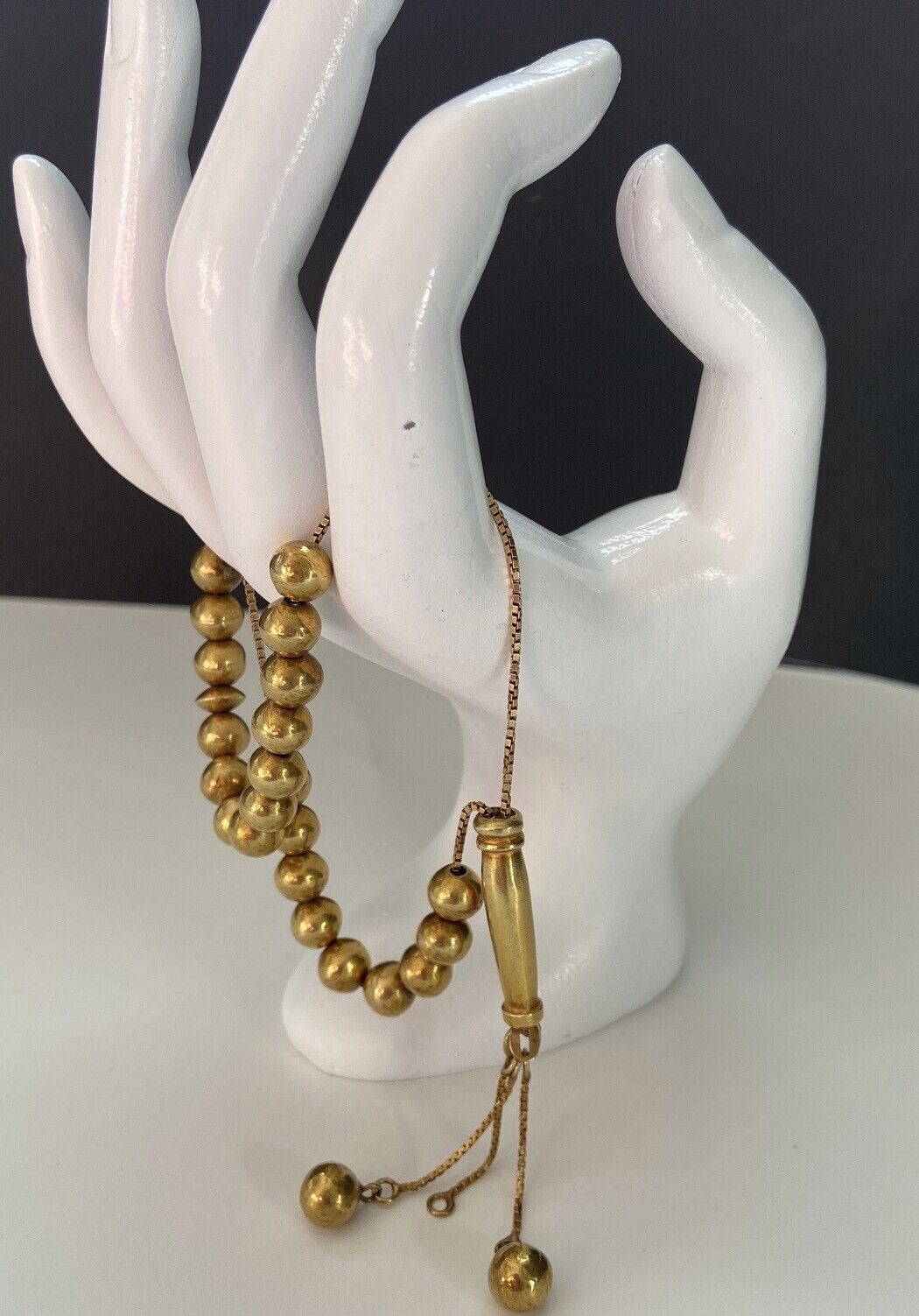 24Karat Gold Prayer Beads, Tesbih, 24Karat Chain, Tassel And Separators, Masbaha