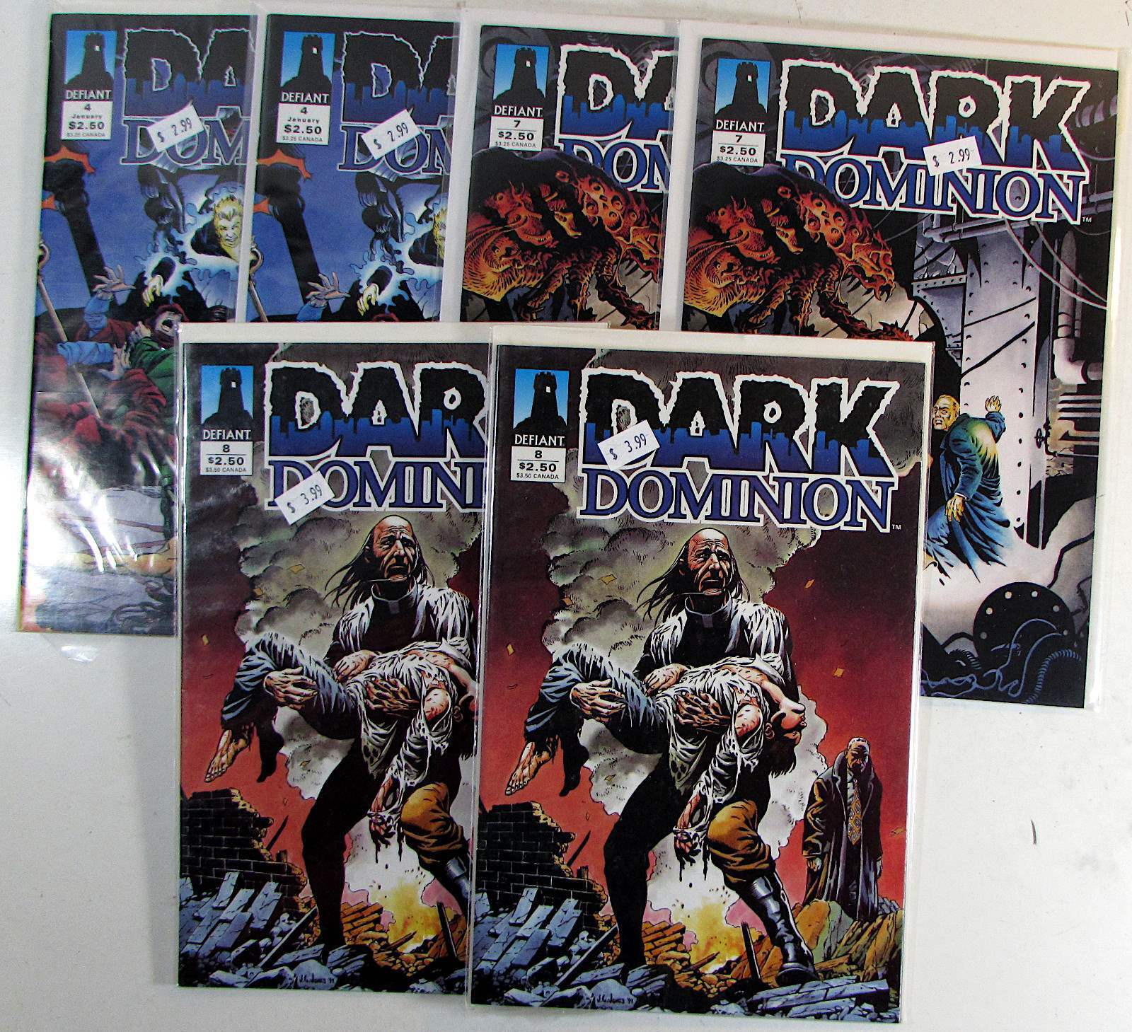 Dark Dominion Lot of 6 #4 x2,7 x2,8 x2 Defiant (1994) Comic Books