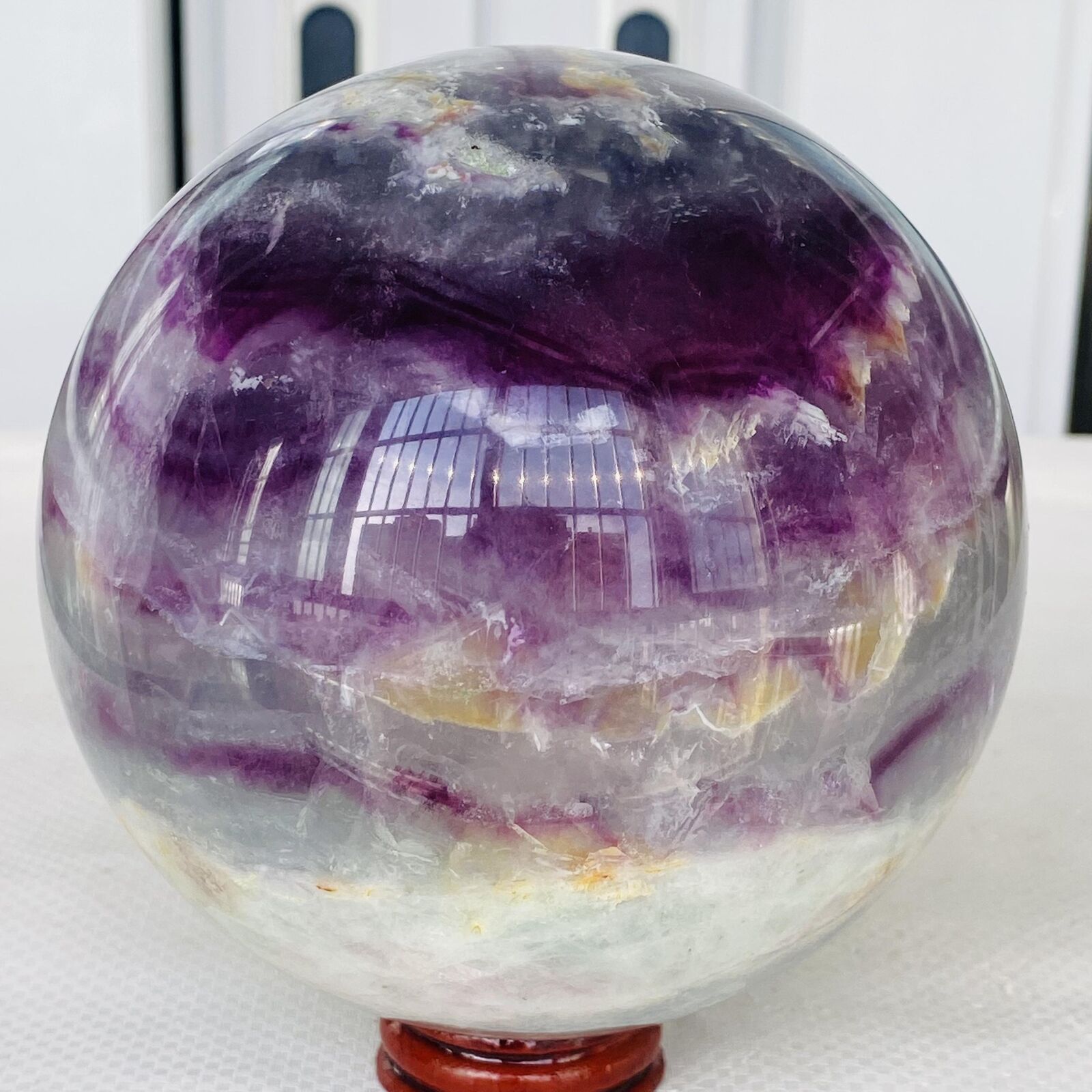 2280G Natural Fluorite ball Colorful Quartz Crystal Gemstone Healing
