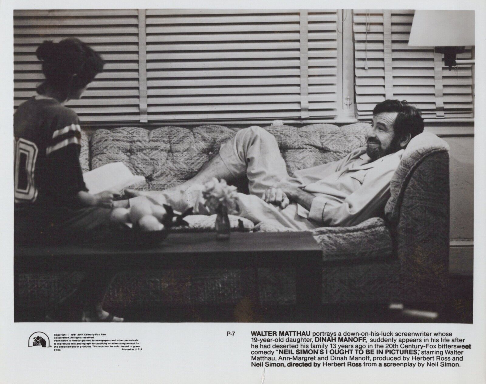 Walter Matthau + Dinah Manoff (1982) ❤ Original Hollywood Photo K 382