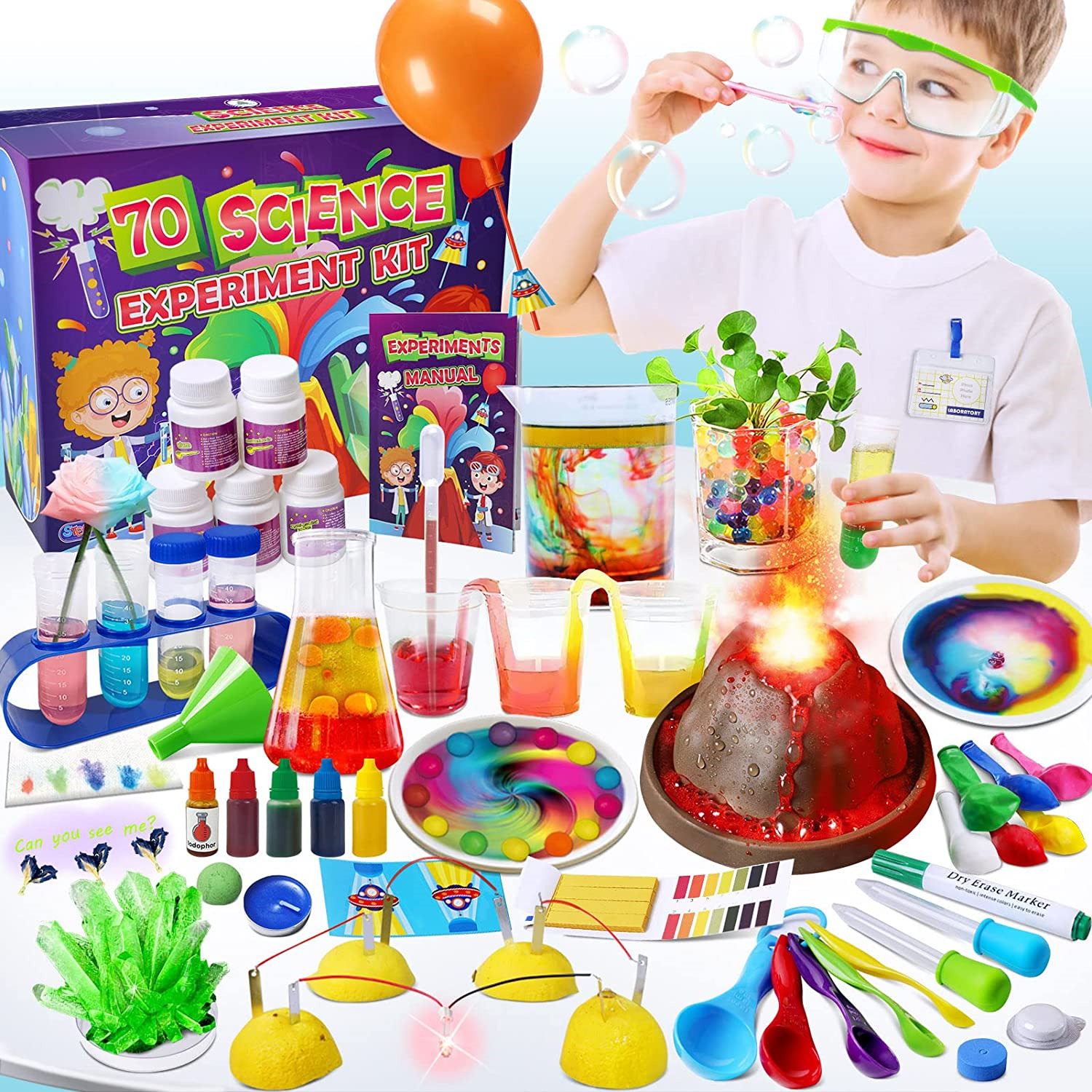 UNGLINGA 70 Lab Experiments Science Kits for Kids Age 4-6-8-12 Educational Scien