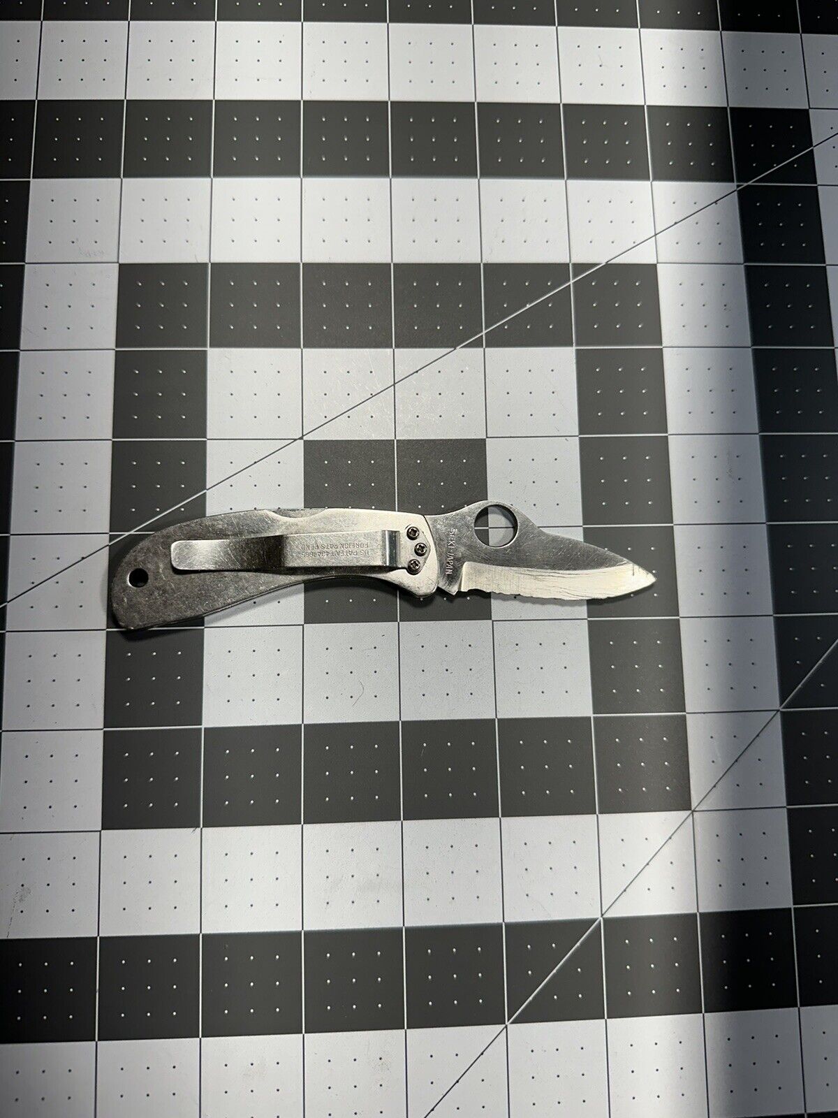 SPYDERCO SEKI JAPAN Folding Stainless Steel Knife Vintage Pocket Clip 6073