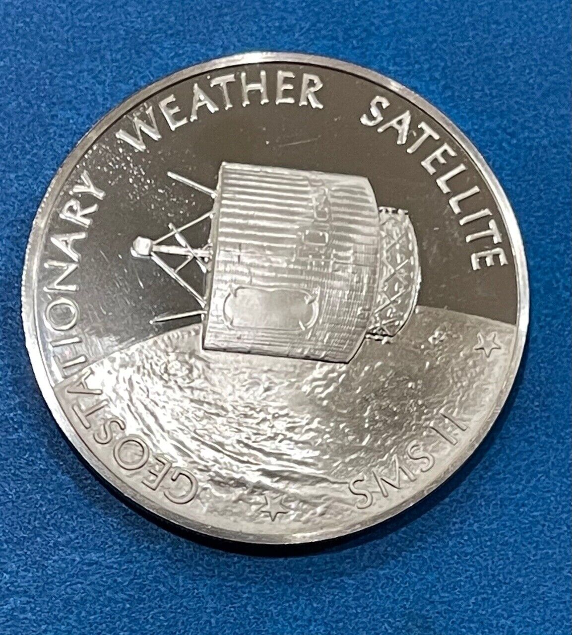 SMS II SATELLITE FLIGHTS SERIES PROOF AMERICA IN SPACE STERLING SILVER COIN