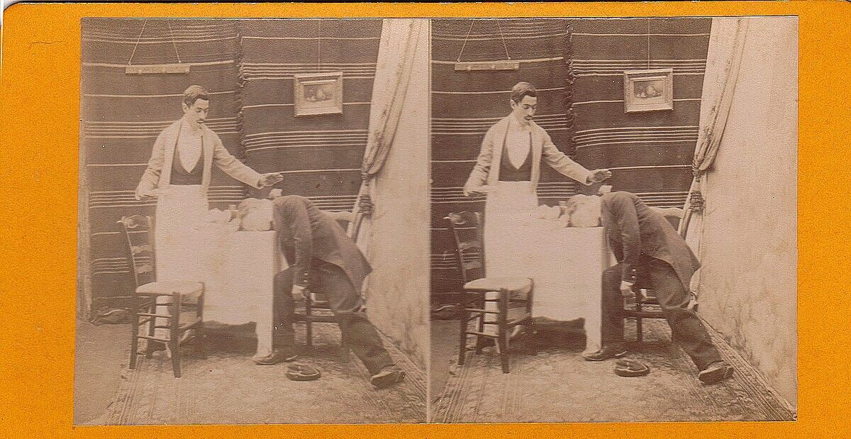 STEREOSCOPIC PHOTO 80X150 HEP GENTLEMAN TOO MUCH C IS TOO MUCH