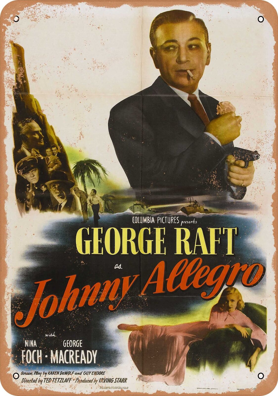 Metal Sign - Johnny Allegro (1949) - Vintage Look