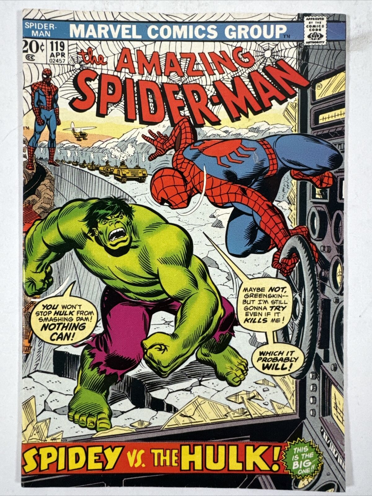 The Amazing Spider-man #119 (Marvel Comics 1973) Spidey vs. the Hulk