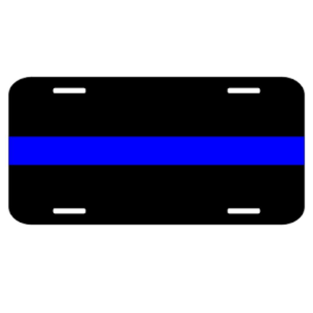 Reflective Thin Blue Line License Plate Police Officer Support