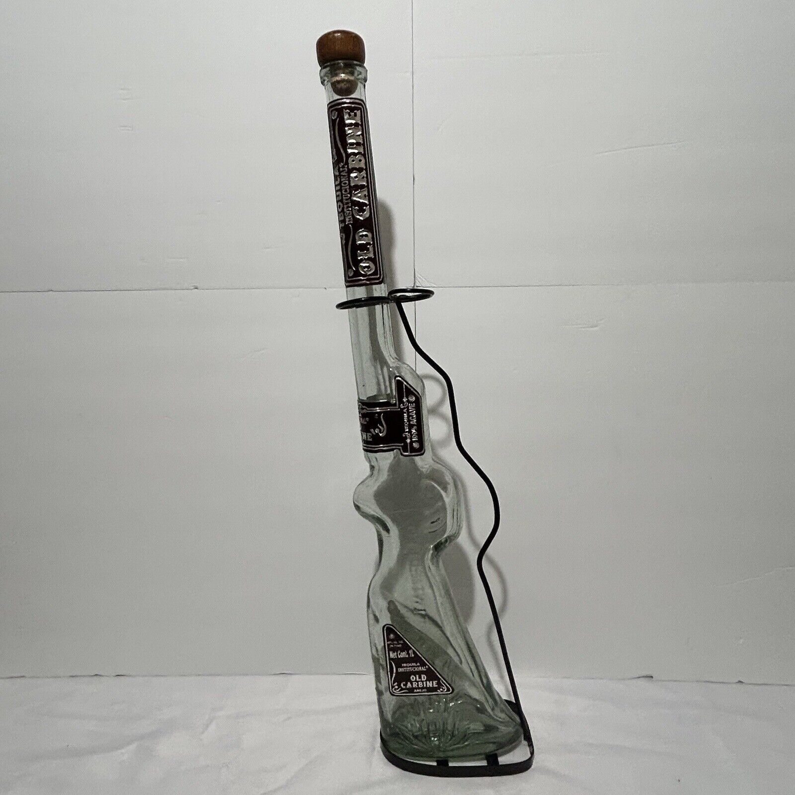 OLD CARBINE BRAND LIMITED EDITION RIFLE SHAPED TEQUILA BOTTLE ( EMPTY) + STAND