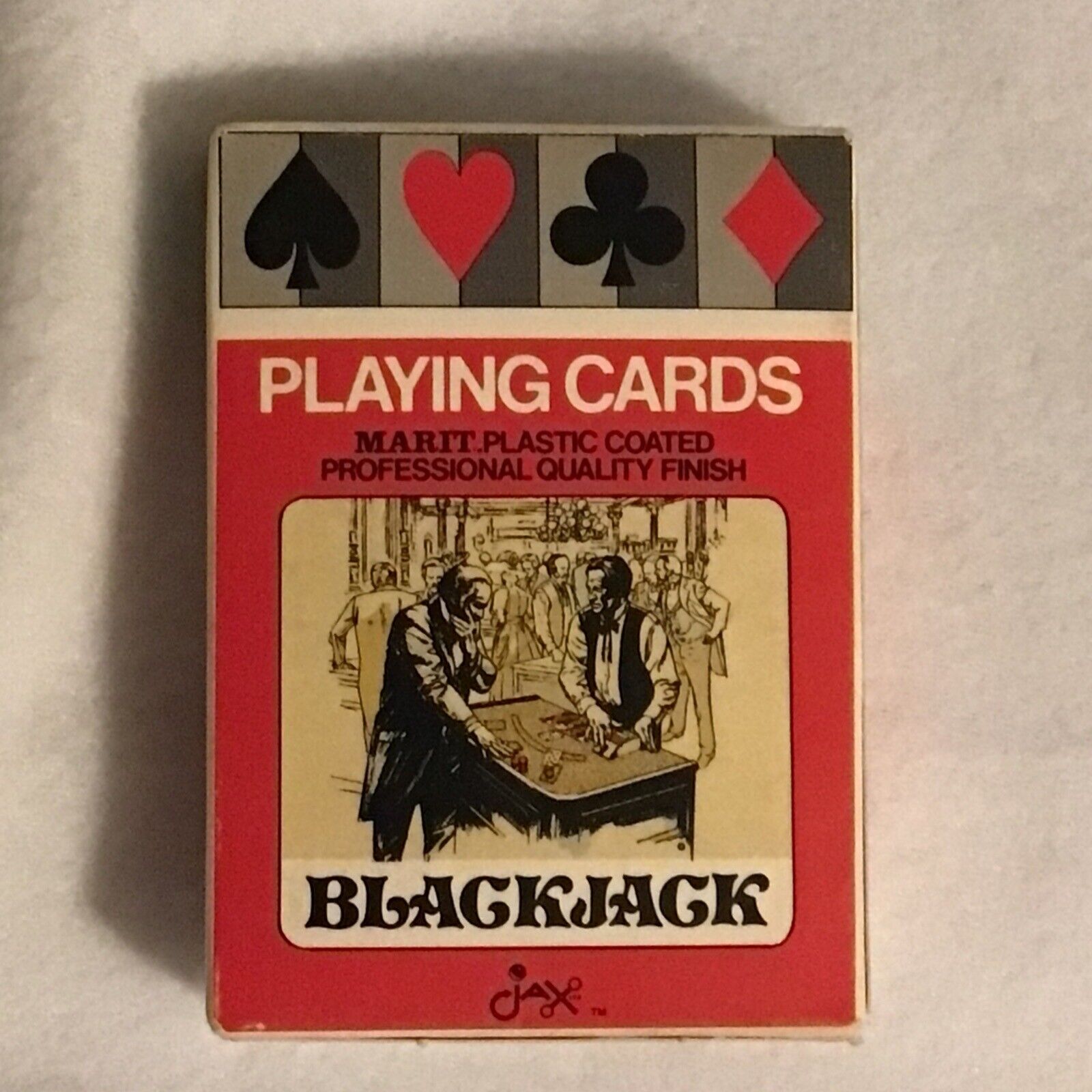 Vint 1981 Merit Blackjack Professionally Plastic Coated 52 Card Deck Cert Sealed