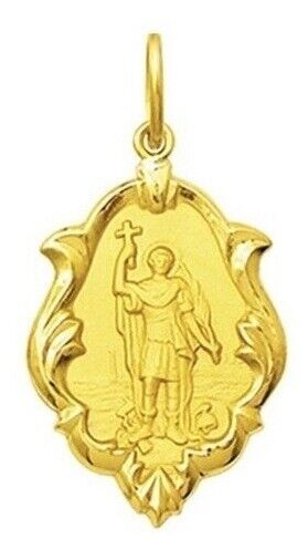 18 Karat Yellow Saint Expedite Medal Large, Catholic