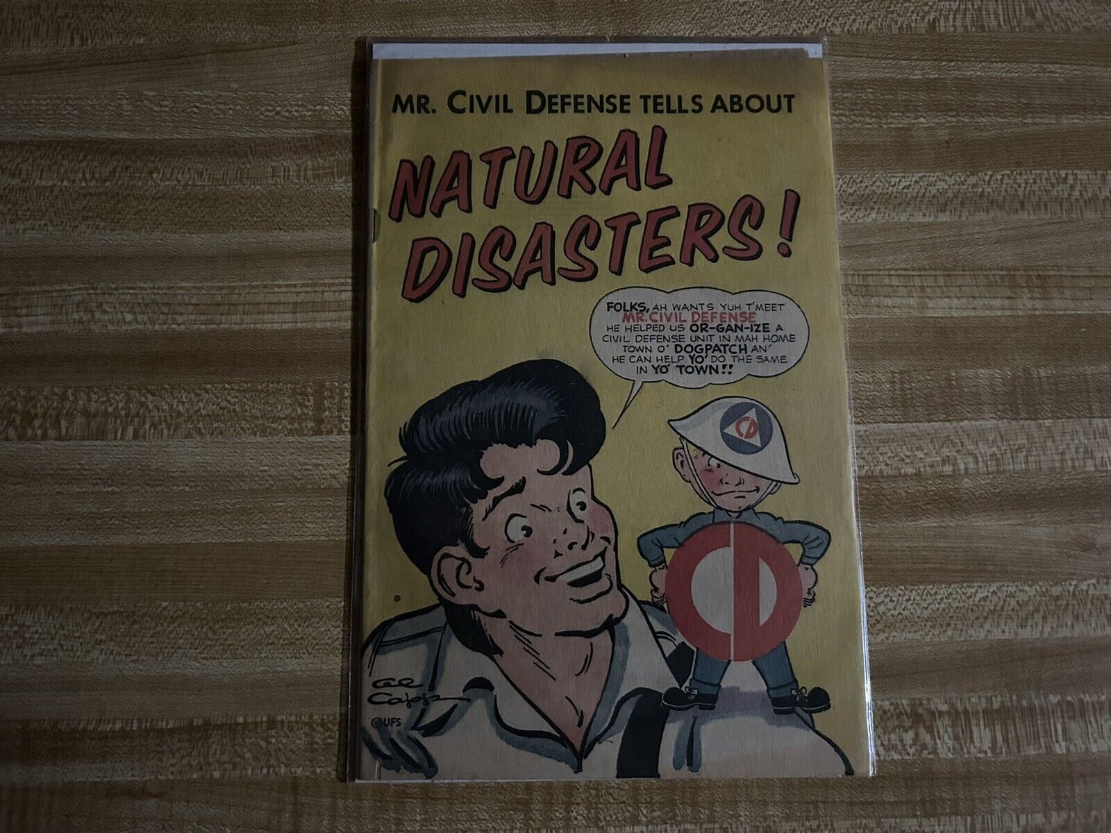 MR CIVIL DEFENSE TELLS ABOUT NATURAL DISASTERS AL CAPP 1956