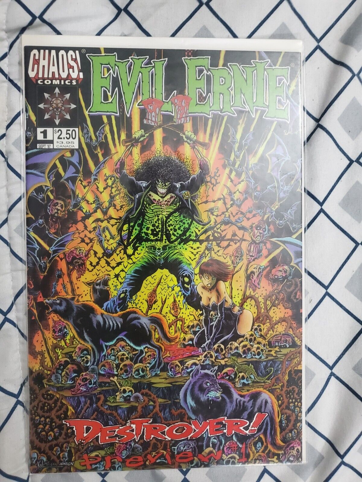 1997 Chaos Comics Evil Ernie Destroyer Preview #1 Signed By Brian Pulido