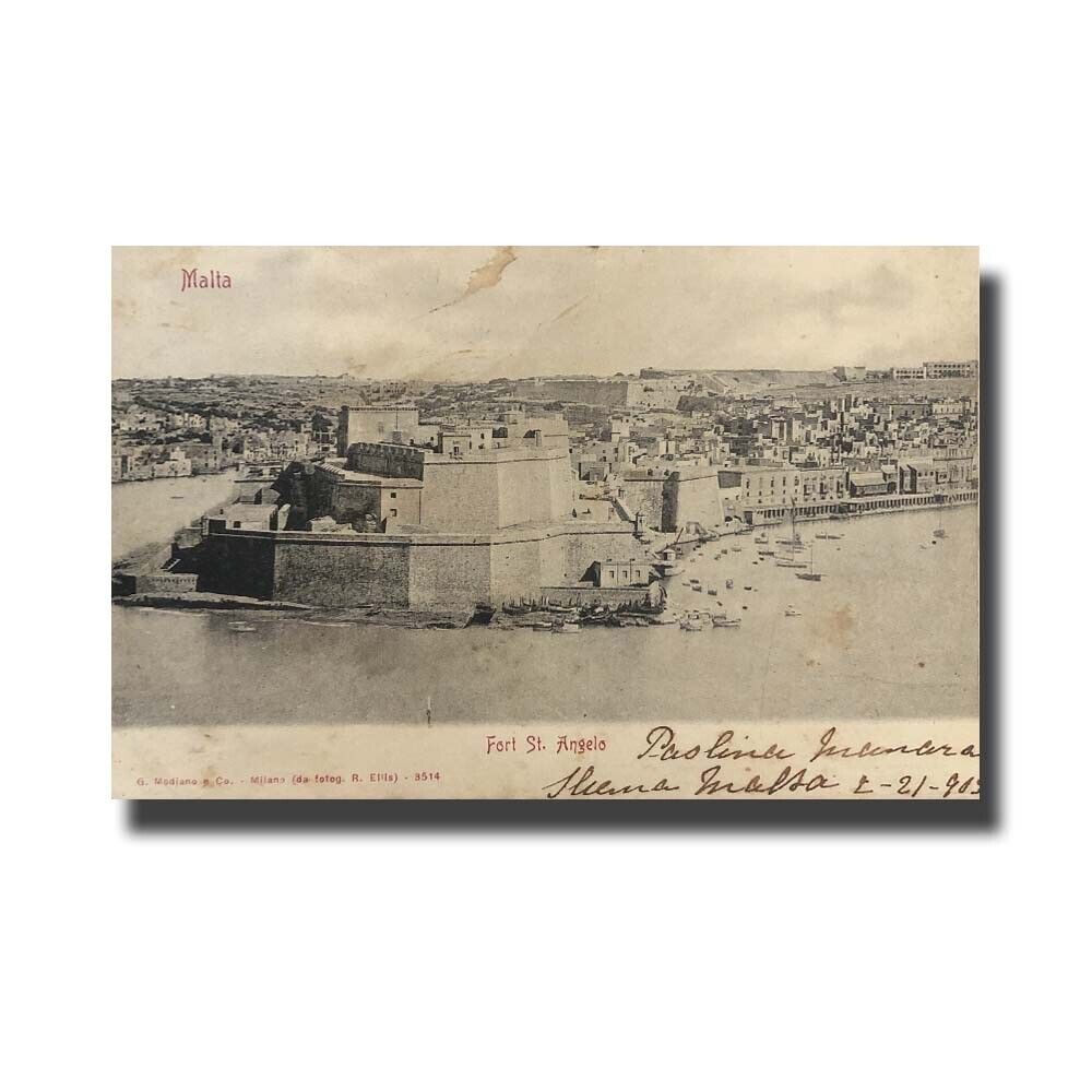 Malta Postcard G. Modiano Fort St. Angelo 3514 UPU Used Undivided Back