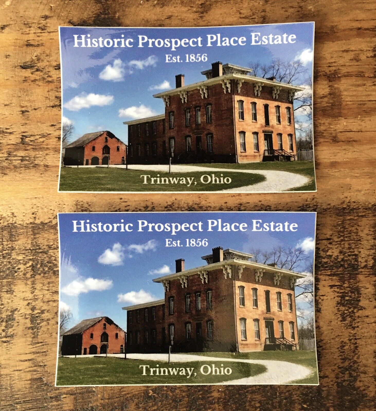 2 Historic Prospect Place Estate 1856 Sticker Trinway Ohio Tourism Rare Sticker