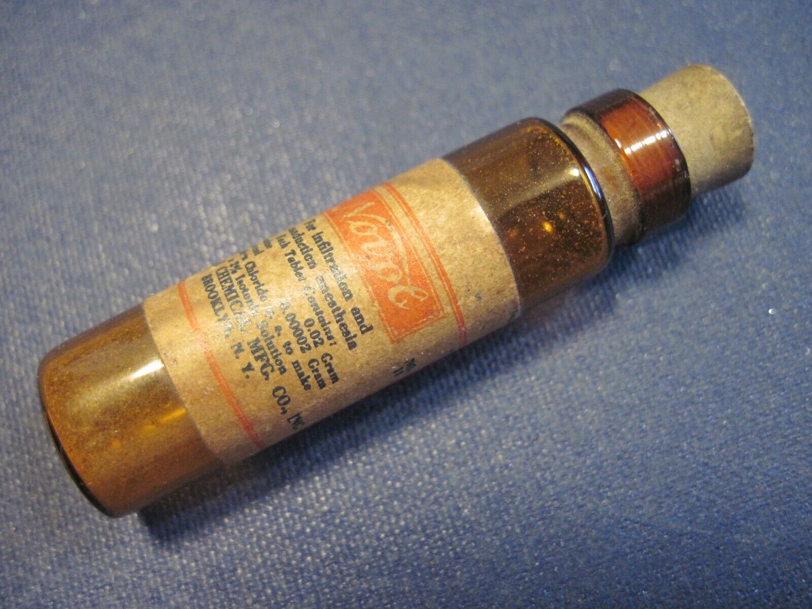Vintage early 1900s Dental Local Anesthetic medicine tablet bottle Novocol Empty
