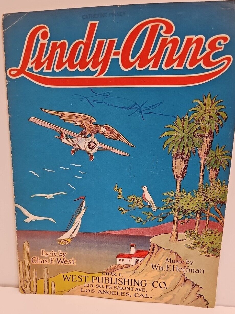 RARE 1929 Charles Lindbergh Lindy-Anne Sheet Music Chas F. West