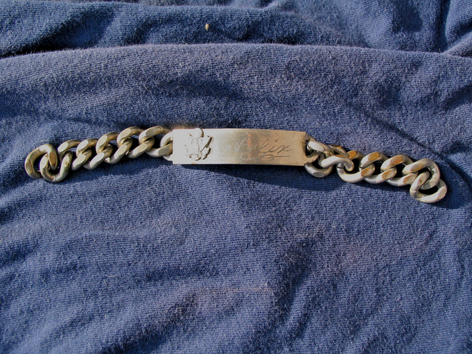 1940\'s 50\'s ID Style Chain Bracelet US Army WW2 Military \