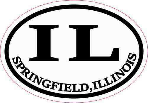 3X2 Oval IL Springfield Illinois Sticker Travel Luggage Decal Cup Car Stickers