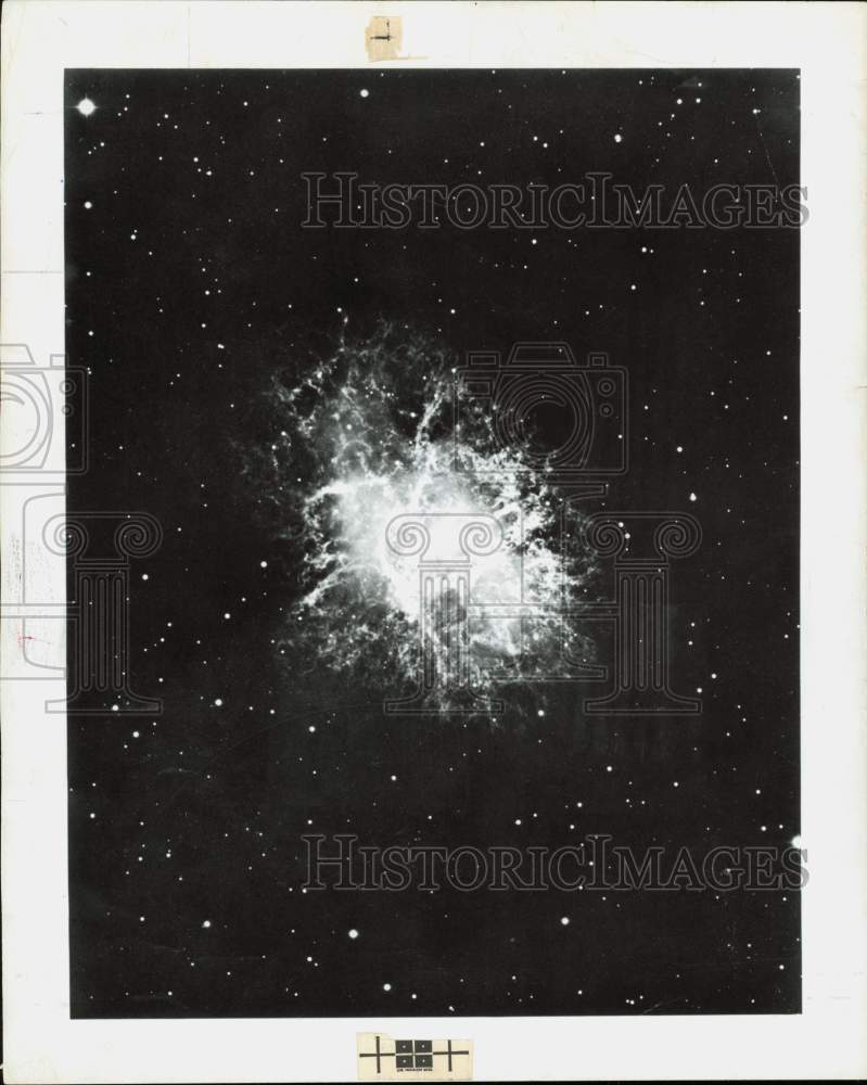 1969 Press Photo Rice Photo of Crab Nebula, Source of Gamma-Ray Pulsar