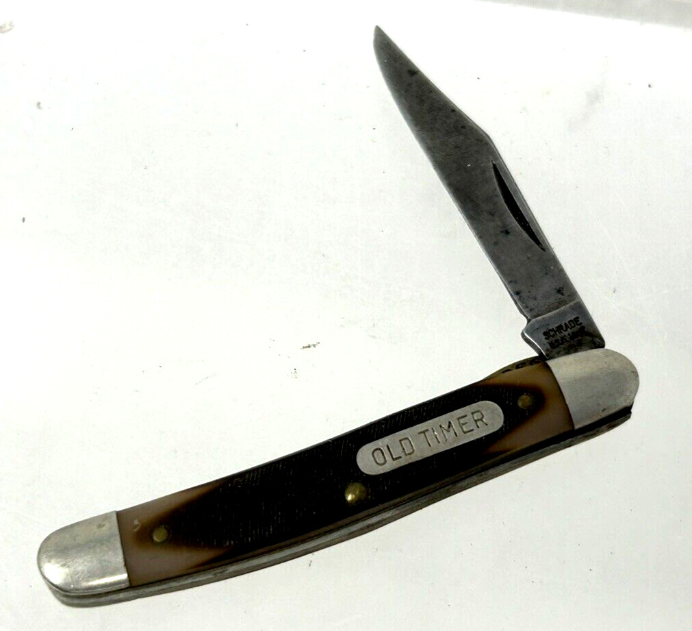 Vintage Schrade USA 120T Old Timer Brown Single Blade Pocket Knife