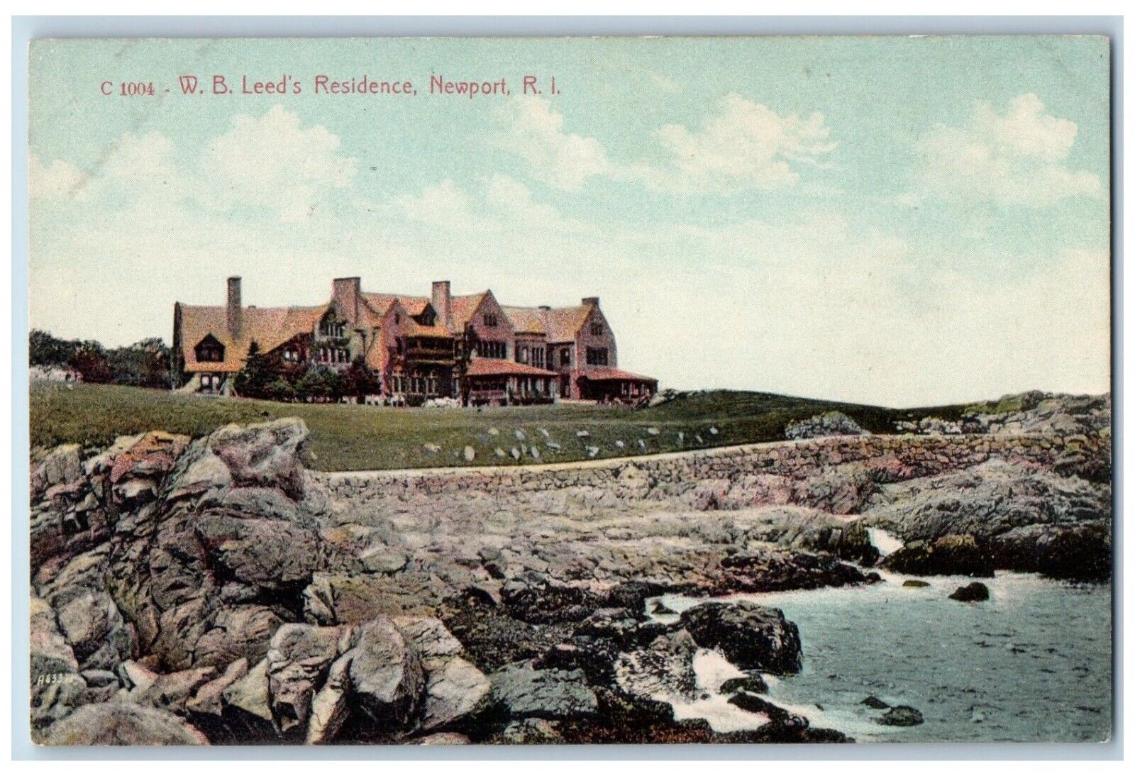 Newport Rhode Island RI Postcard W B Leed's Residence House Mansion 1947 Vintage