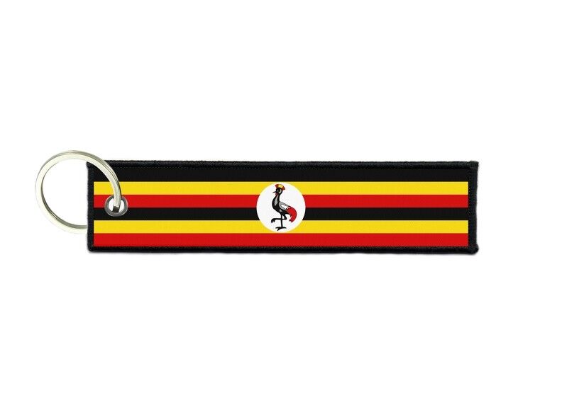 Keychain key ring tags fabric motorcycles car biker cute flag uganda