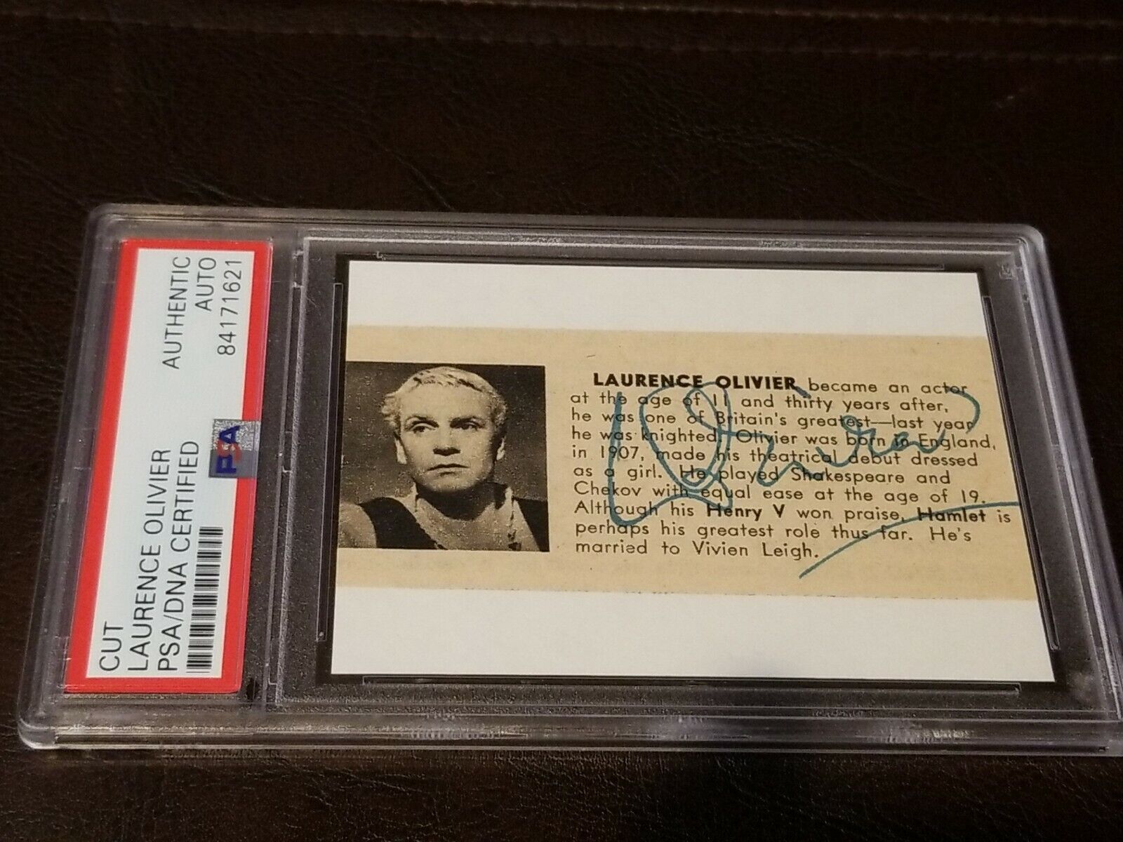 Laurence Olivier PSA DNA Signed Autograph Auto Actor
