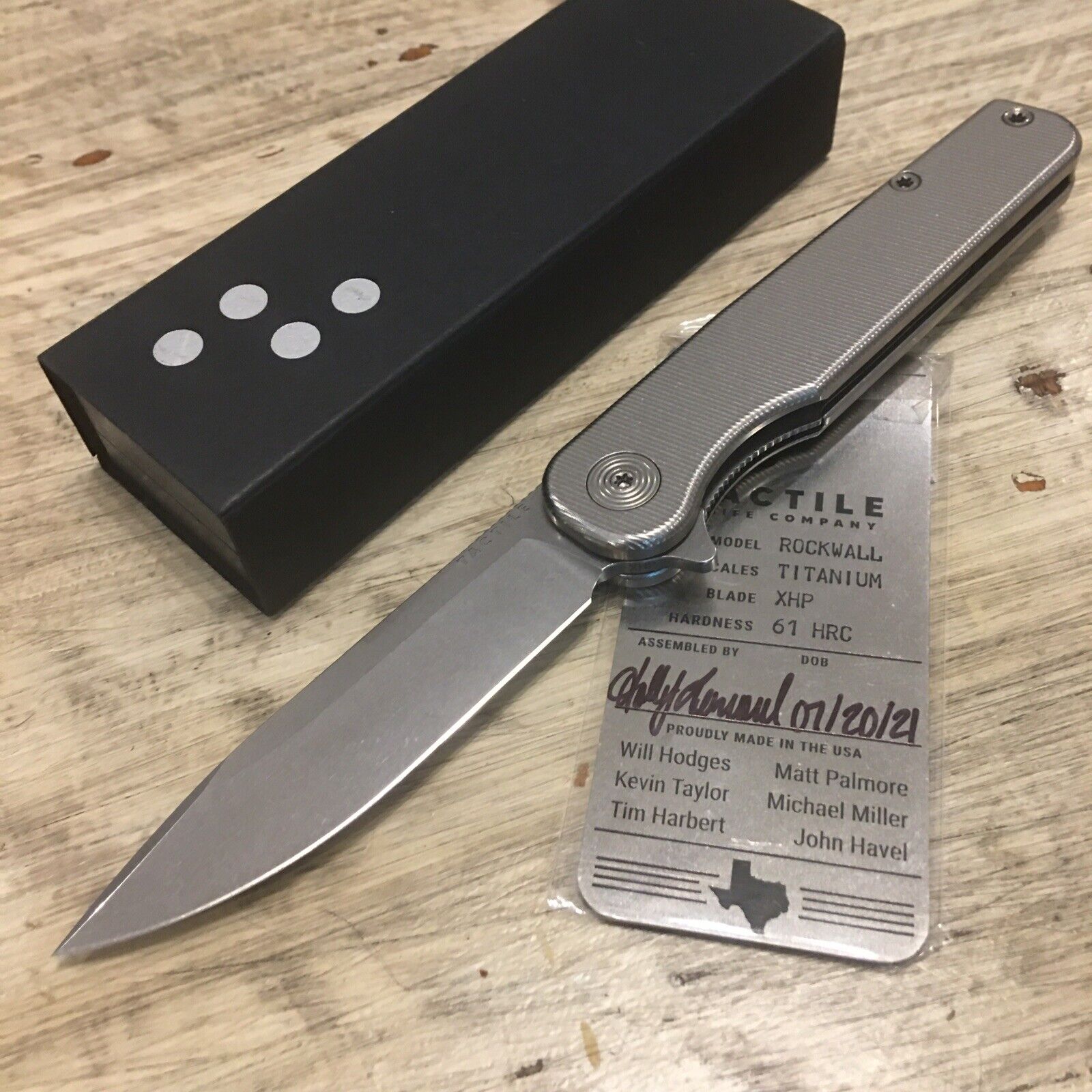 Tactile Knife Co. Rockwall Flipper Titanium Handles Linerlock XHP  Blade