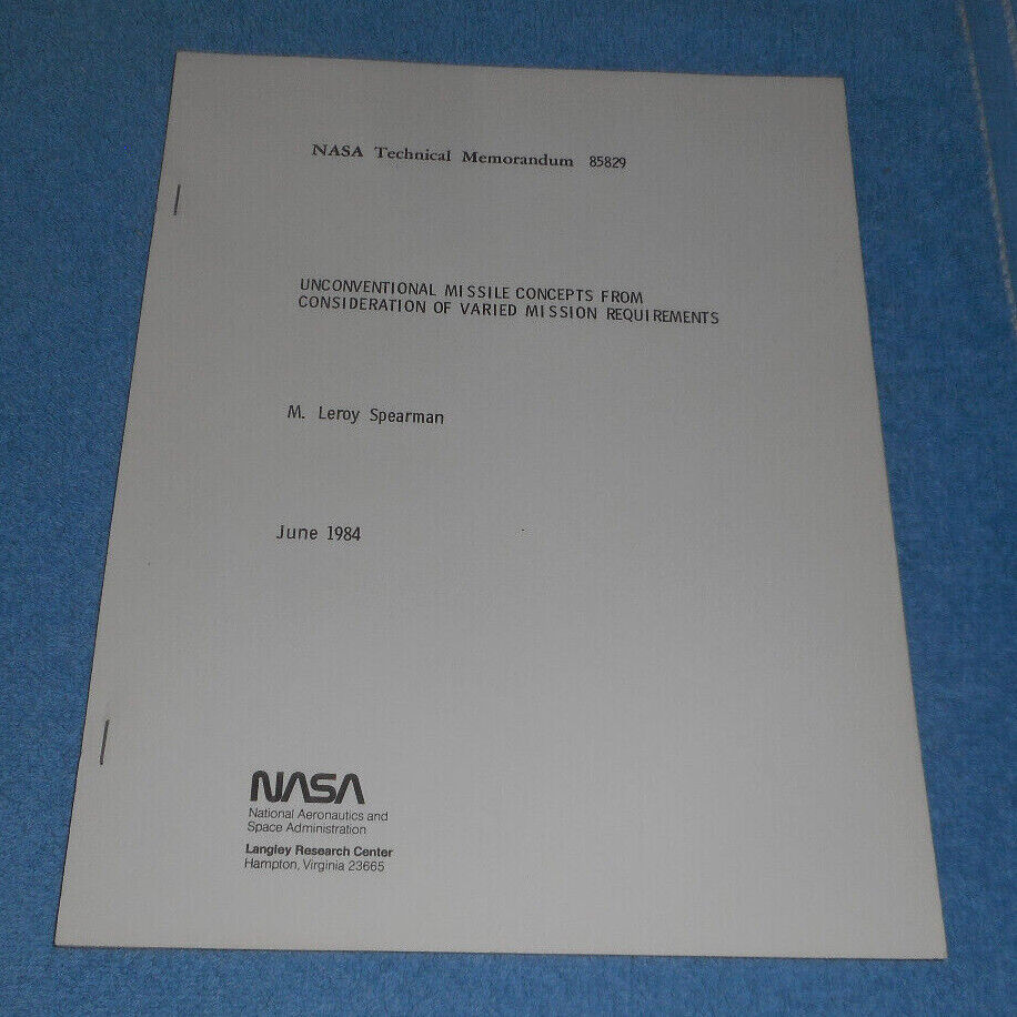 1984 NASA Technical Memo Unconventional Missile Concepts Mission Requirements