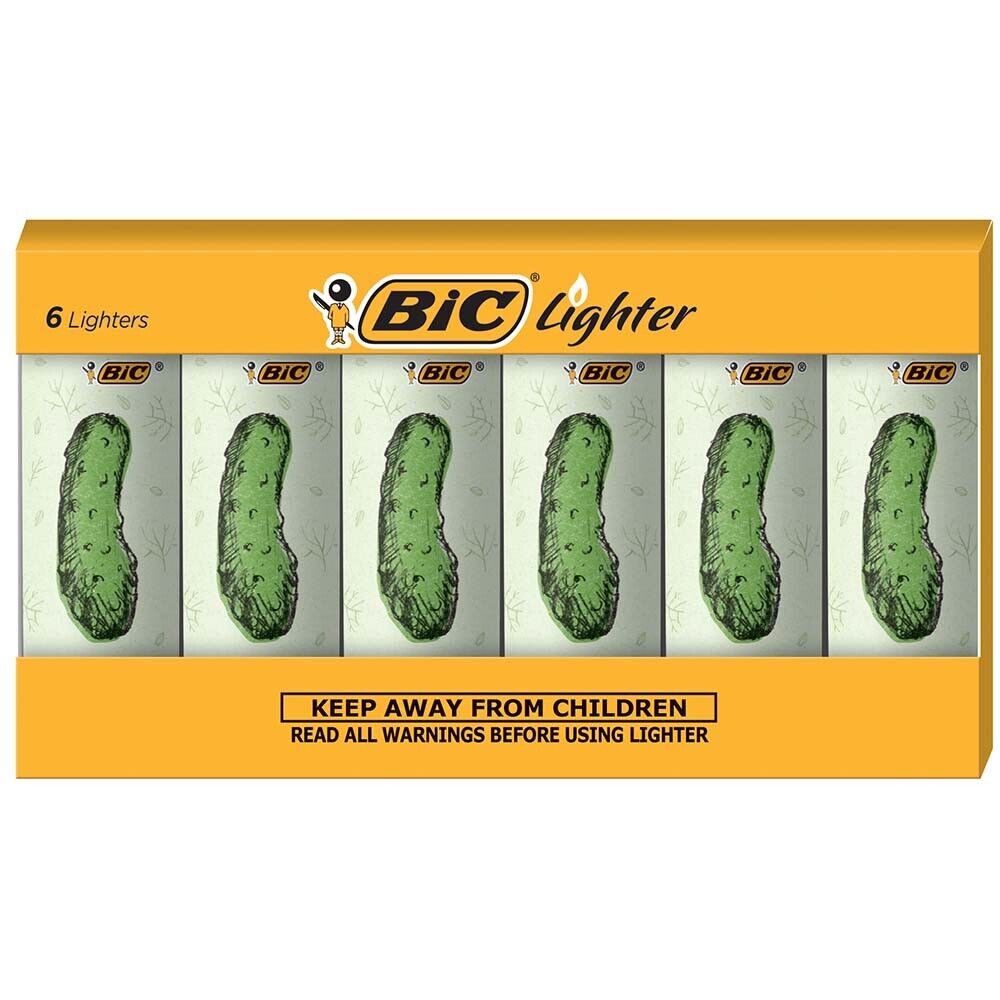 BIC Special Edition Pickle Series Pocket Lighters, Set of 6 Lighters