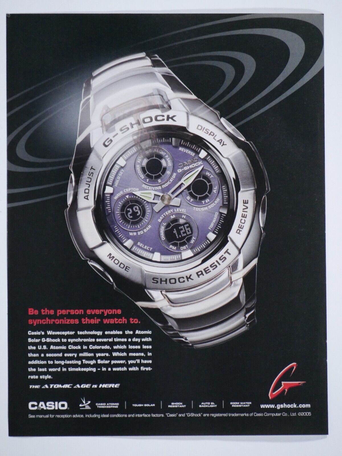 Casio G Shock The Atomic Age Is Here 2006 Original Print Ad 8 x 11\