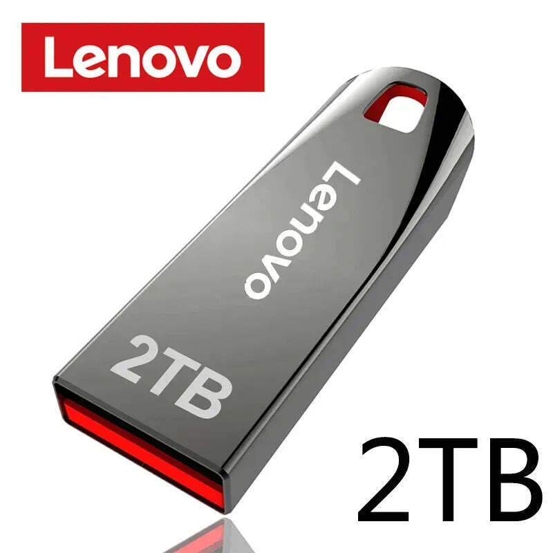 Lenovo 2TB USB Flash Drive Mini Metal Real Capacity Memory Stick Black Pen Drive