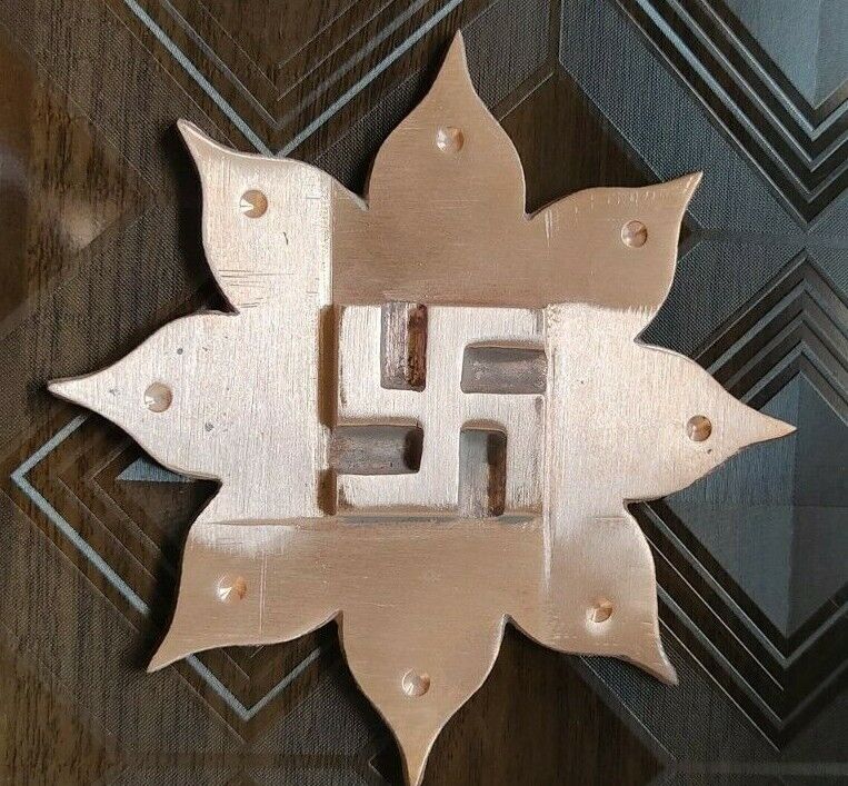 Copper Swastik Lotus Design For Vastu Solution Remove Negative Energy from Home