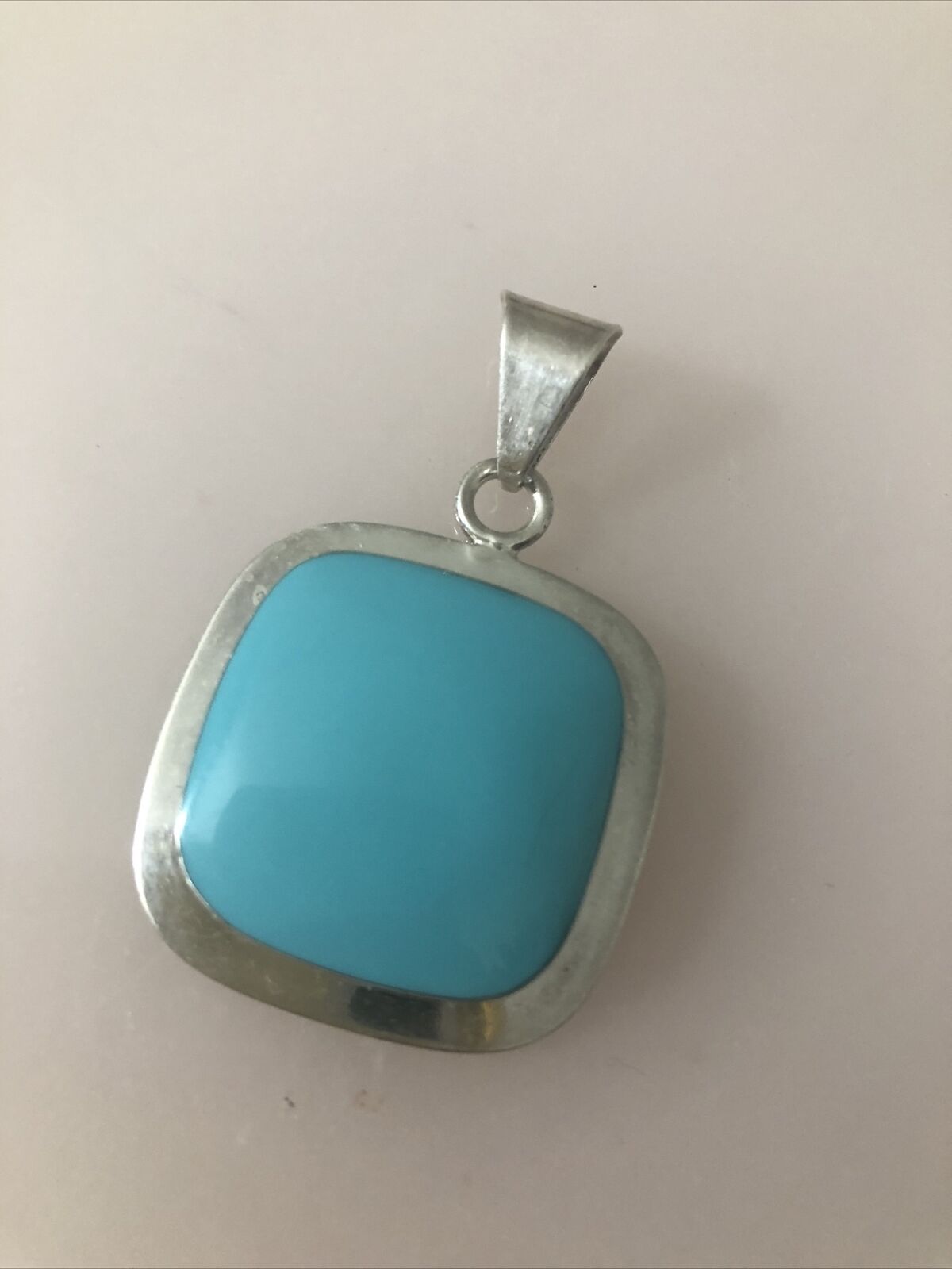 A Perfect Turquoise Sterling Silver Pendant Without any Flaws ATI Mexico 19.4g