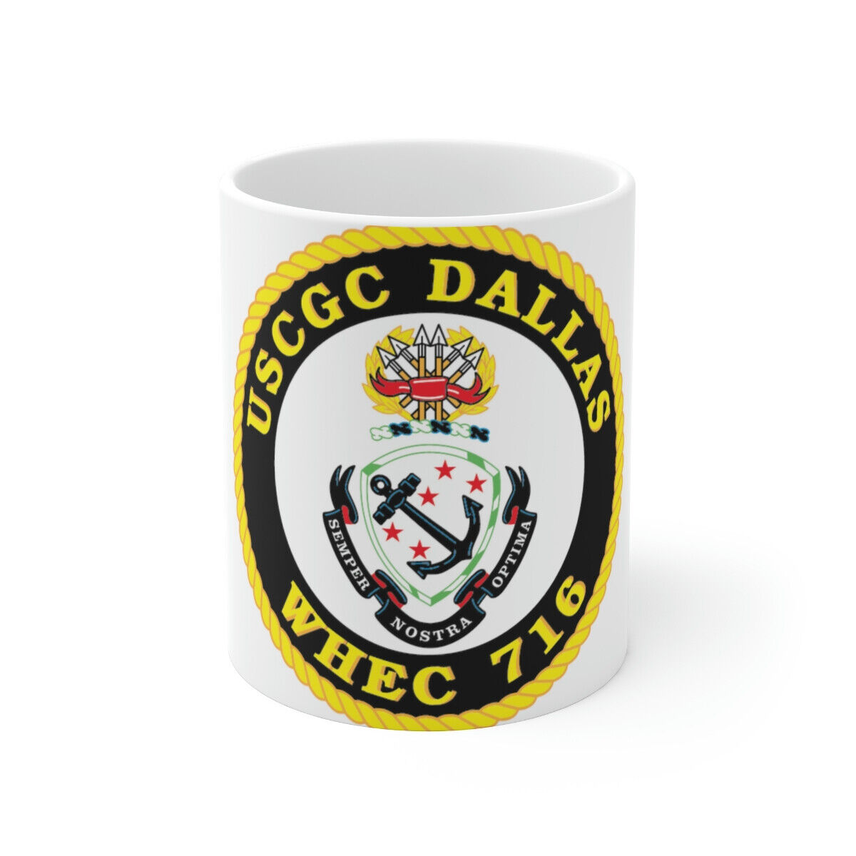 USCGC Dallas WHEC 716 (U.S. Coast Guard) White Coffee Cup 11oz