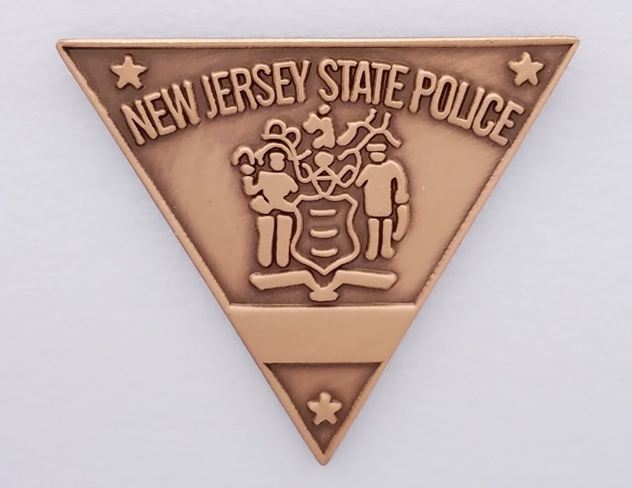 New Jersey State Police MINI PIN Copper Bronze Trooper Lapel Badge NJ NJSP Tie