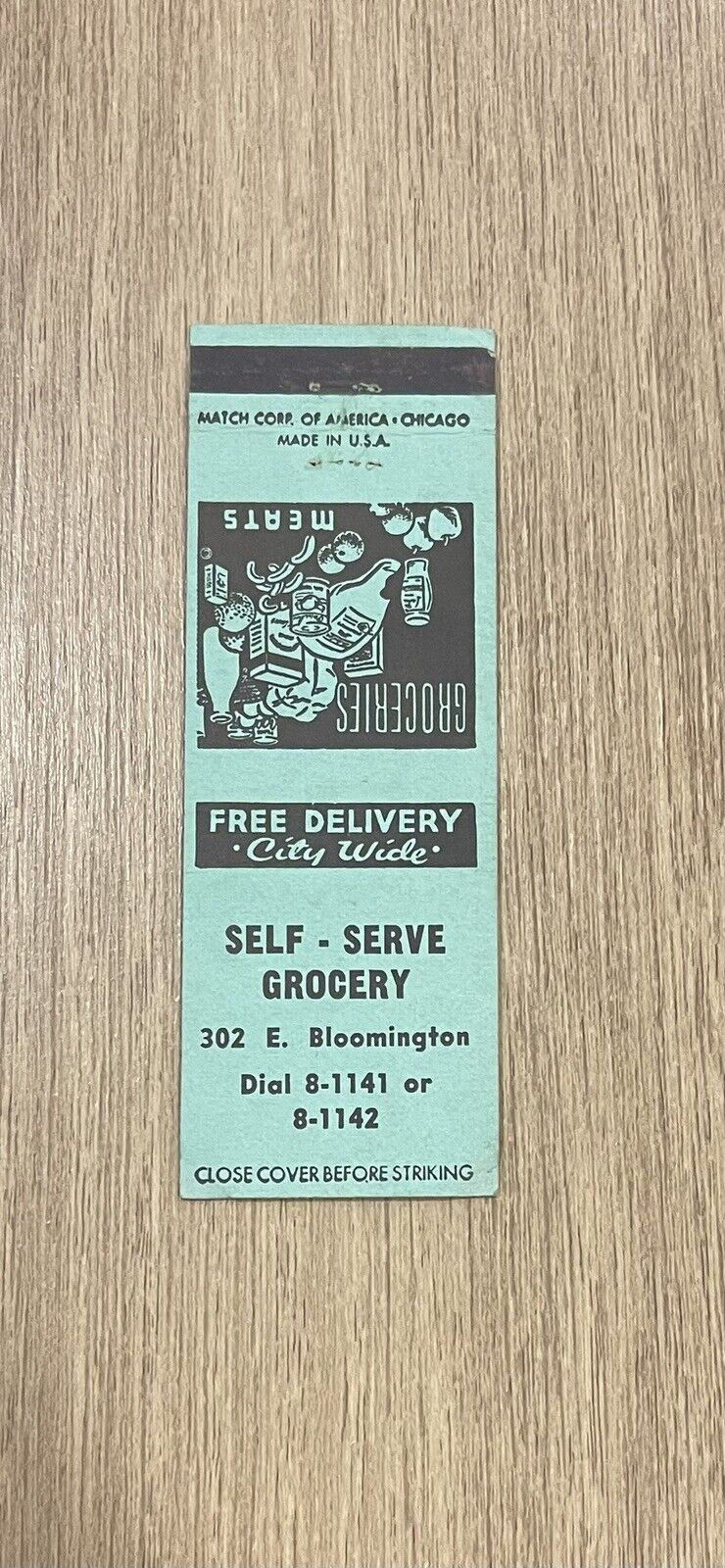 Self Serve Grocery Vintage Matchbook Cover