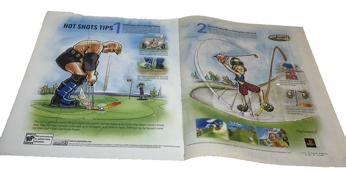 2004 PLAYSTATION 2 HOT SHOTS GOLF GAME PRINT AD FORE GOLF FOR THE PEOPLE -