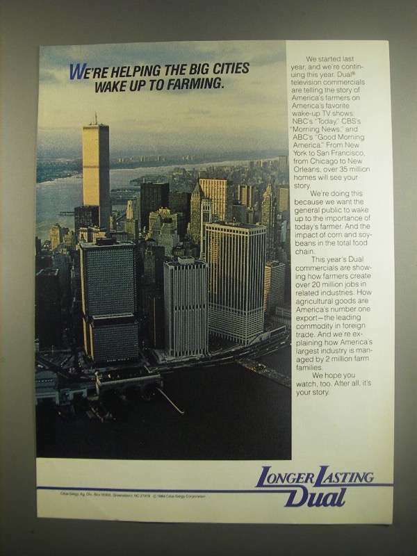 1984 Ciba-Geigy Dual Ad - Helping Big Cities Wake up