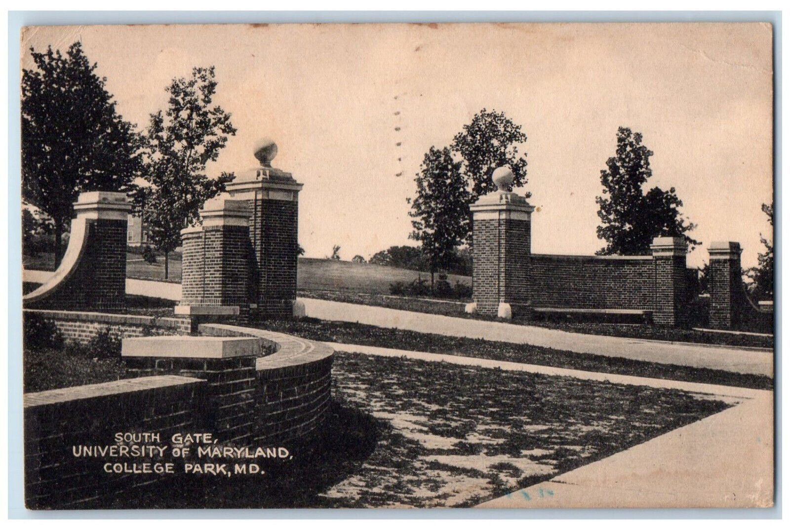 1947 South Gate University of Maryland College Park MD Vintage Postcard