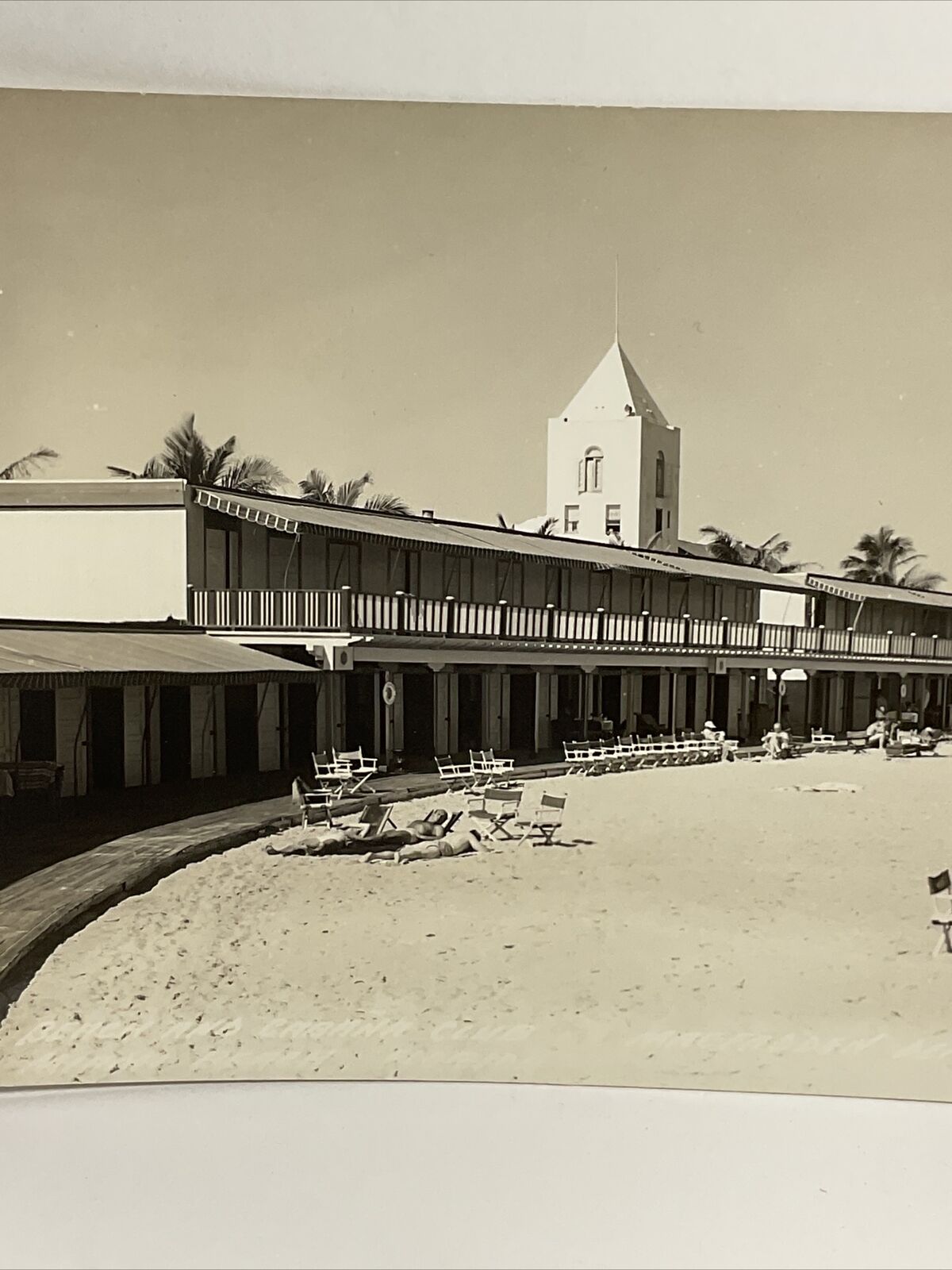Rare Early McFadden-Deauville Hotel, Miami Beach Real Photo Postcard RPPC