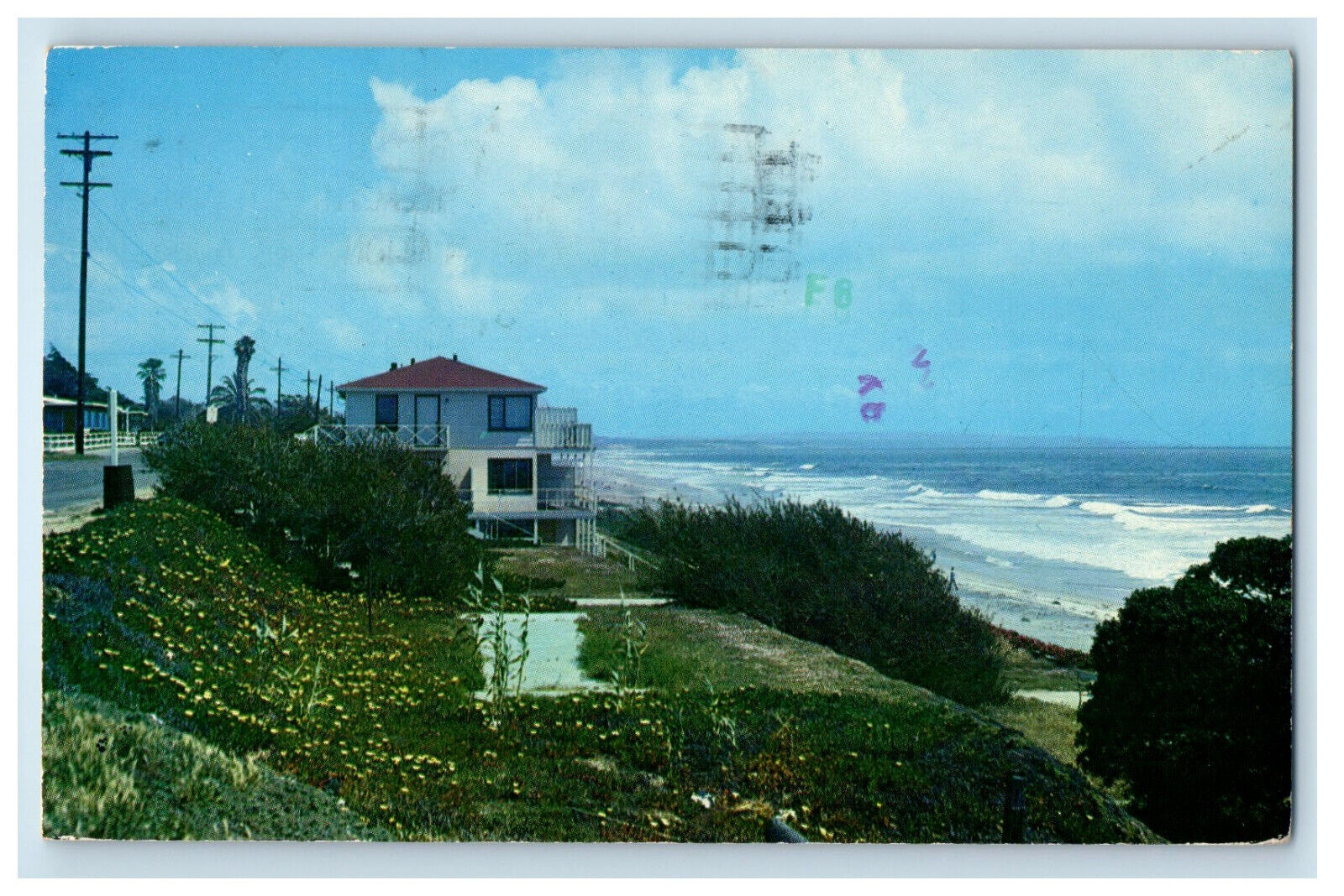 1977 House Near Seaside Carlsbad California CA Posted Vintage Postcard