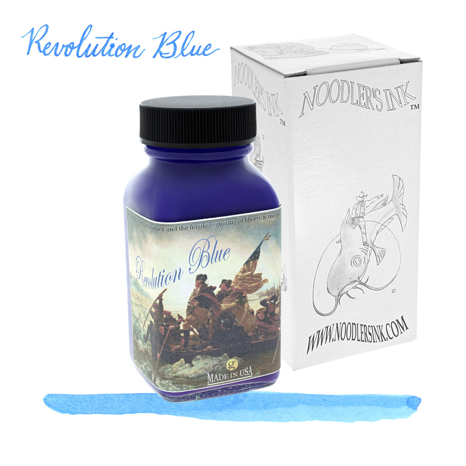 Noodler's Exclusive Revolution Blue 3oz water-resistant Fountain Pen Bottled Ink