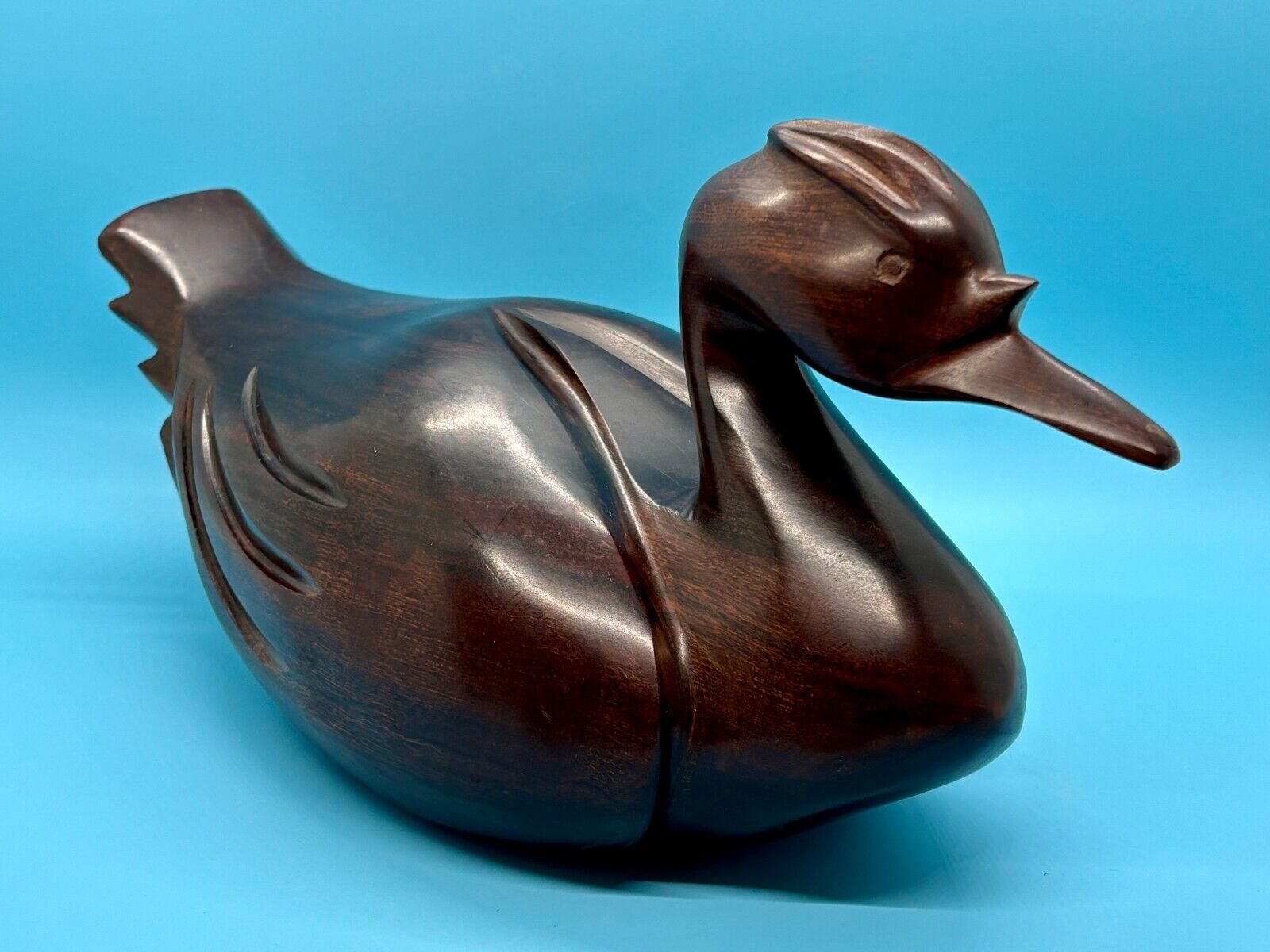 Vintage Heavy Ironwood Carved Duck – Over 4 Pounds – Beautiful