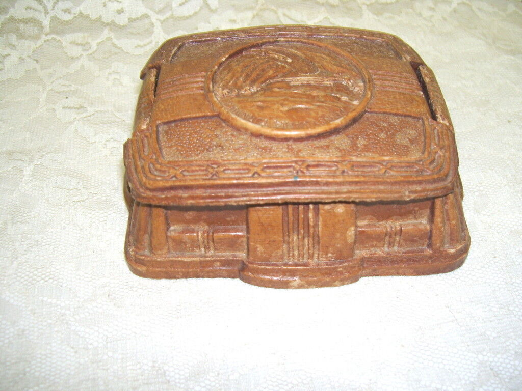Pennsylvania Turnpike Wooden Box Antique PA Handcarved  